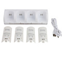 4 in 1 Ladestation 4 Akkus 2800mAh für Nintendo Wii (verschiedene Farben)
