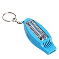 4-in-1 Multifunktions-Überlebens-Pfeife mit Kompass Thermometer Einschlaglupe Schlüsselanhänger - Blau