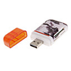 4-in-1 USB 2.0 Memory Card Reader (Blau / Rot)