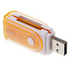 4-in-1 USB 2.0 Multi-Card Reader (Lila / Schwarz / Orange)