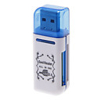 4-in-1 USB 2.0 Multi-Card Reader (Rot / Blau)
