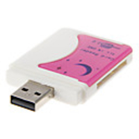 4-in-1 USB 2.0 Multi-Card Reader (Weiß Pink)