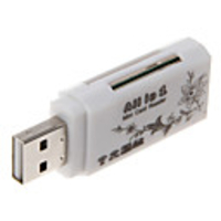 4-in-1 USB 2.0 Multi-Card Reader (weiß rot)