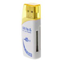 4-in-1 USB 2.0 Multi-Card Reader (weißgelb)