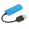 4-in-One-USB-2.0-Speicherkartenleser mit Kabel (schwarz und blau)