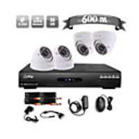 4-Kanal CCTV-DVR Motion-Detection-Home Security System 600TVL Indoor Night Vision Farbkameras