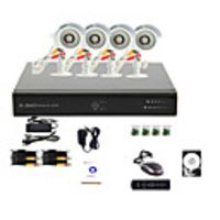 4-Kanal-DVR CCTV-System (4 Aussen Warterproof Kamera,  PTZ-Steuerung),  1 TB