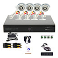 4-Kanal-DVR CCTV-System (4 Aussenanlage Warterproof Kamera,  PTZ-Steuerung)