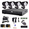 4-Kanal Home and Office CCTV DVR-System (P2P Online,  4 Außenkamera)