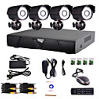 4-Kanal Home and Office CCTV DVR-System (P2P Online,  4 Außenkamera)