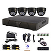 4-Kanal Home and Office DIY CCTV DVR-System (P2P Online,  4 Indoor-Dome-Kamera)