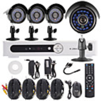4-Kanal-Kanal CCTV-DVR-System-Kit (4pcs 420TVL 1/4 CMOS wetterfeste Kamera)