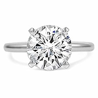 4 Karat runde brillante Zirkonia Solitaire Verlobungsringe für Frauen,  klassischer cz Ehering,  Weißgold-Finish,  Größe 5-10