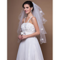 4 Lagen Ellenbogen Brautschleier mit Bleistift Rand