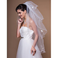 4 Lagen Fingertip Brautschleier mit fertigen / Pencil Edge (mehr Farben)