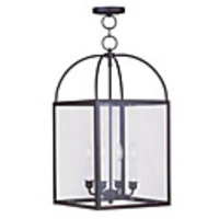 4 Licht Bronze Anhänger Glühlampen mit klarem Glas "