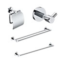 4 Lunch Messing Bad Zubehör-Set,  Einzel-und Doppel-Handtuchhalter / Papierhalter / Kleiderhaken