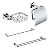 4 Lunch Messing Bad Zubehör-Set,  Einzel-und Doppel-Handtuchhalter / Papierhalter / Seifenkorb