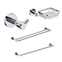 4 Lunch Messing Bad Zubehör-Set,  Einzel-und Doppel-Handtuchhalter / Seifenkorb / Kleiderhaken