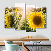 4 Panels Wandkunst Leinwanddrucke Malerei Kunstwerk Bild Pflanze Sonnenblume Dekoration Dekor gerollte Leinwand kein Rahmen ungerahmt ungedehnt Lightinthebox