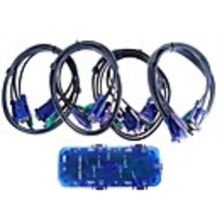 4-Port KVM-Switch mit Digital-4-Set KVM-Kabel