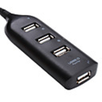 4-Port Mini USB-Hub (schwarz)