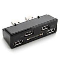 4-Port USB-Hub mit SD-Speicherkartenleser für PS3 Slim (schwarz)