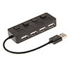 4 Ports Hochgeschwindigkeits-USB-Hub 480Mbps (Schwarz)