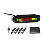 4 Radar Einparkhilfe-LED-Anzeige und Alarmton (Weiß,  Schwarz,  Silber)