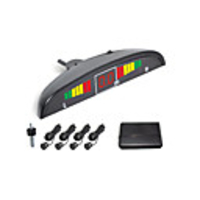 4 Radar Einparkhilfe-LED-Anzeige und Alarmton (Weiß,  Schwarz,  Silber)