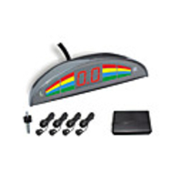 4 Radar Einparkhilfe-LED-Anzeige und Alarmton (Weiß,  Schwarz,  Silber)