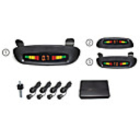 4 Radar Einparkhilfe-LED-Anzeige und Alarmton (Weiß,  Schwarz,  Silber)