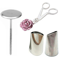 4 Stück / Set Kuchen Dekorationswerkzeuge 2 Rohrdüse 1 Kuchenschere für Creme Blumen Transfer Werkzeug 1 Kuchen Blumenständer Nagelform Lightinthebox