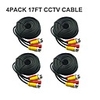 4 Stück 17 Ft BNC-Video-und Power-12V DC CCTV Kabel