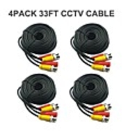 4 Stück 33 Ft BNC-Video-und Power-12V DC CCTV Kabel