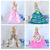 4 Stück Barbie-Puppe Roman Holiday Stil Princess Dress