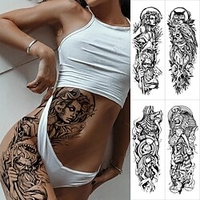 4 Stück große Armmanschetten Tattoo Schlange Medusa wasserdicht temporäre Tattoo Aufkleber Poseidon Hai Aquaman Dreizack Körperkunst volle gefälschte Tätowierung Lightinthebox