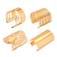 4 Stück Herren Damen Manschetten-Armbänder Geometrisch Frieden Stilvoll Einfach Aleación Armband Schmuck Silber / Gold / Golden 2 Für Festtage Abiball Lightinthebox