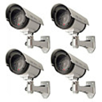 4 Stück im Freien Fake-Dummy Überwachungskameras LED Blinkt Kamera