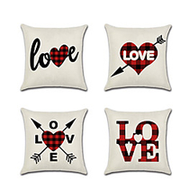 4 Stück Leinen Kissenbezug Liebhaber Hochzeit Valentinstag Wurfkissen 45 45 cm Lightinthebox