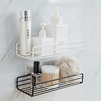 4 Stück lochfreier,  klebender 304-Edelstahl,  schwarzer Haken,  starker klebender,  tragender Küchenhaken,  Klebehaken,  Einzelhaken Lightinthebox