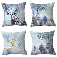 4 Stück Wurfskissen einfache klassische 45 45 cm Kissen Vintage Kreis Abdeckung Sofa Wohnkultur Wurfkissenbezug