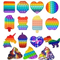 4 Stück zappeln sensorisches Spielzeug Mini Pops es knallt Push Bubble Figet einfache Grübchen Spielzeug Schlüsselbund Ring Anti-Stress-Board Autismus Lernspielzeug Lightinthebox