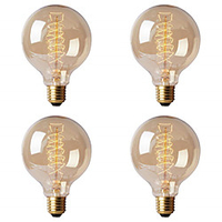 4 stücke retro edison glühbirne e27 220 v 40 watt g80 filament vintage ampulle glühlampe edison lampe Lightinthebox
