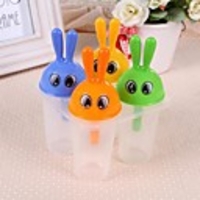 4 Tassen Kaninchen schöne Form Popcicle Formen Tablett,  Food Safe PP,  zufällige Farbe