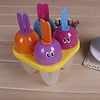4 Tassen Karikatur-Kaninchen-Halter Mais-Form Popcicle Formen Tablett,  Food Safe PP,  zufällige Farbe