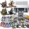 4 Tattoo Gun Kit für Futter und Schattierung (3 Geschnitzte Tattoo-Maschine und ein Cast Iron Tattoo-Maschine)