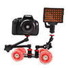 4 Wheel Desktop-DSLR-Kamera Film Photograph Rail Track Slider Tabelle Dolly Car (Red)