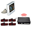 4 Wireless Abnehmbare Und Oe Design-Radar-Parken-Sensor-System-LCD-Display und Summer-Alarm (Weiß,  Schwarz,  Silber)