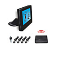 4 Wireless Radar Einparkhilfe-LCD-Anzeige und Alarmton (Weiß,  Schwarz,  Silber)